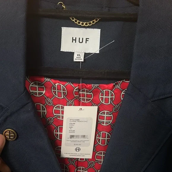 HUF NONSTANDARD LA HAINE TRENCH COAT NWT